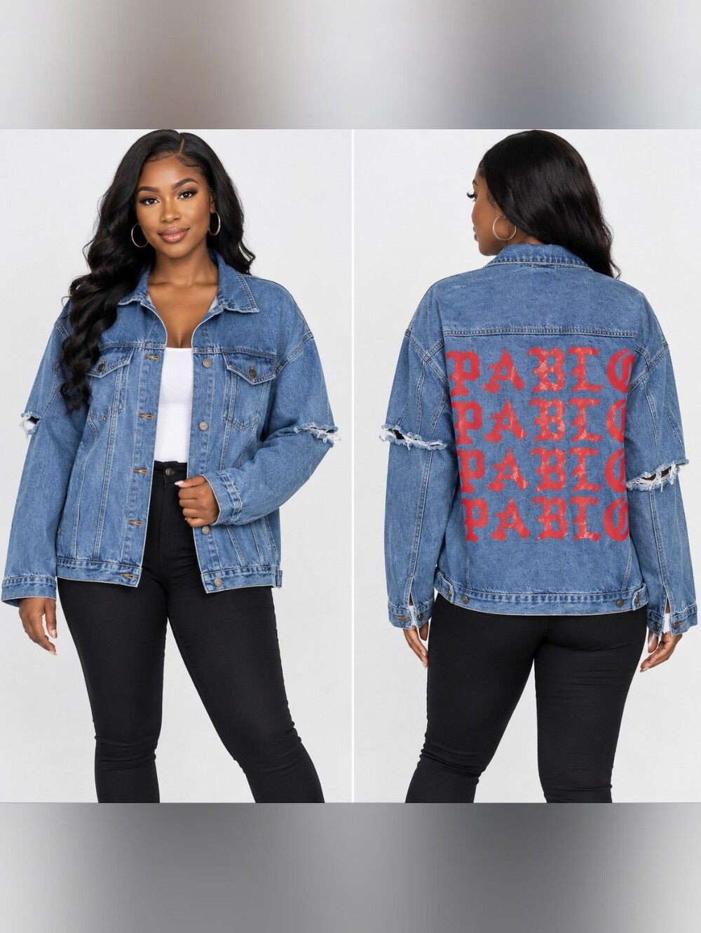 Se7en Publo Distressed Denim Jacket. XL.